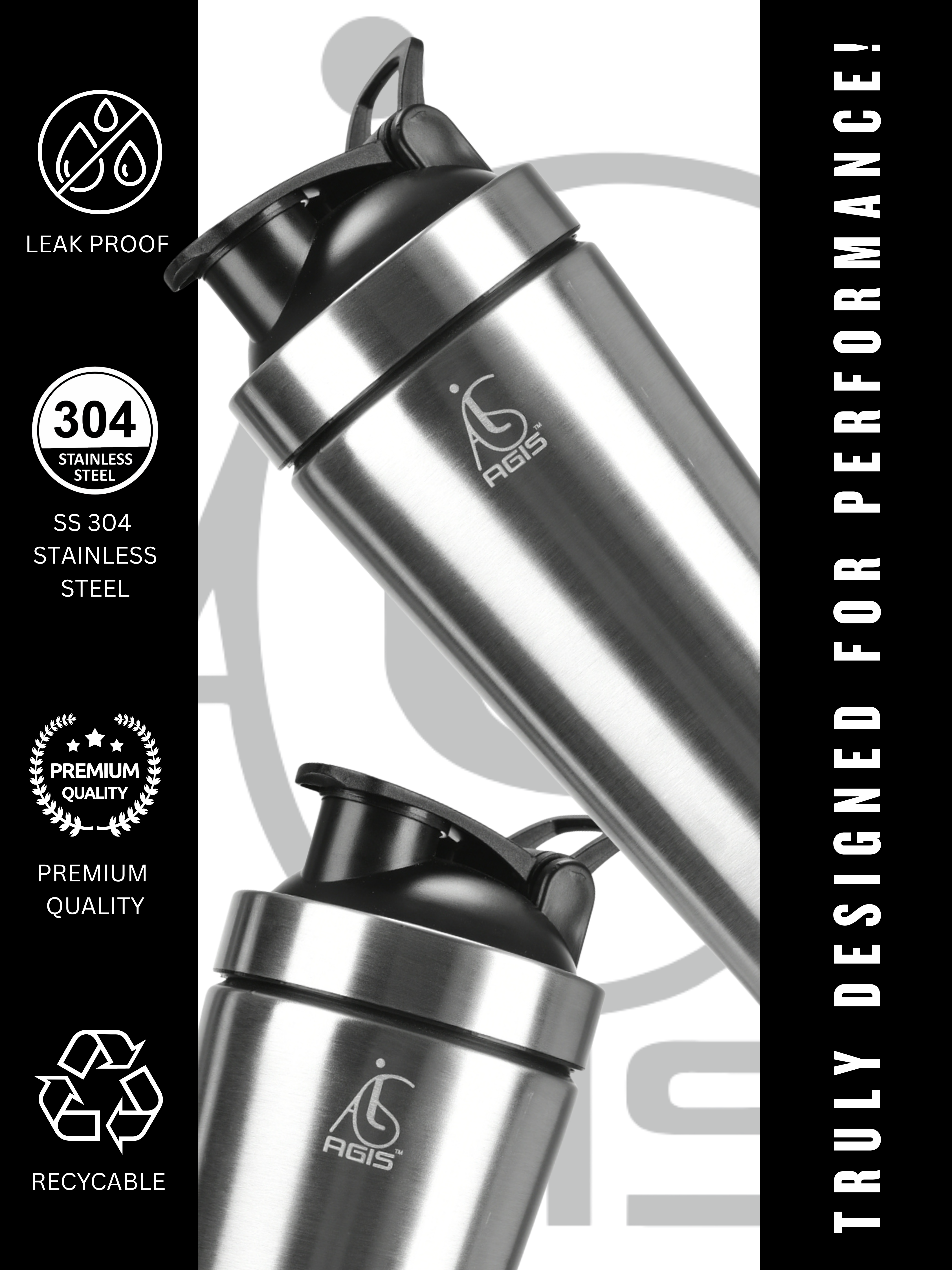 AGIS 700ml Steel Shaker