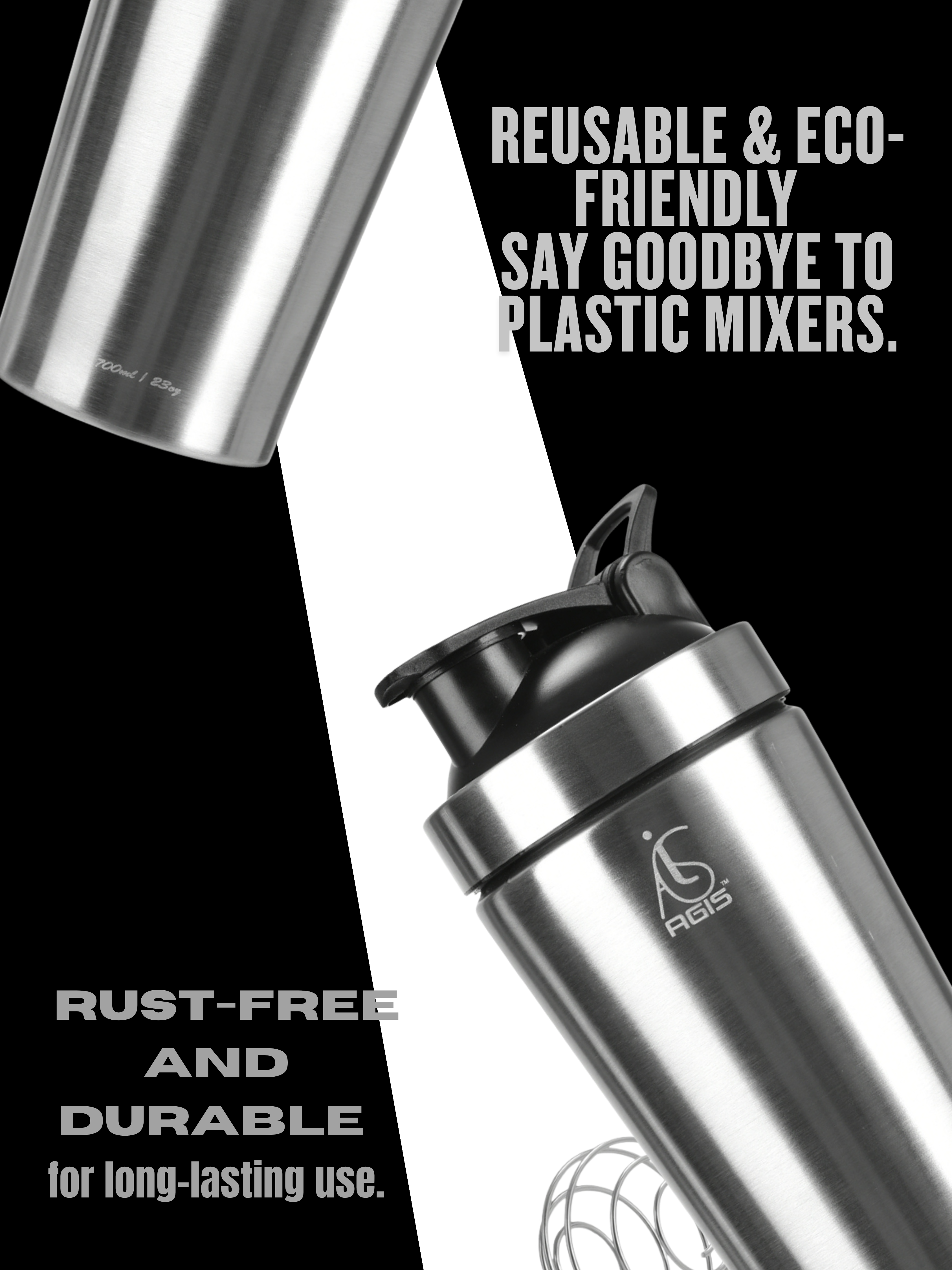 AGIS 700ml Steel Shaker